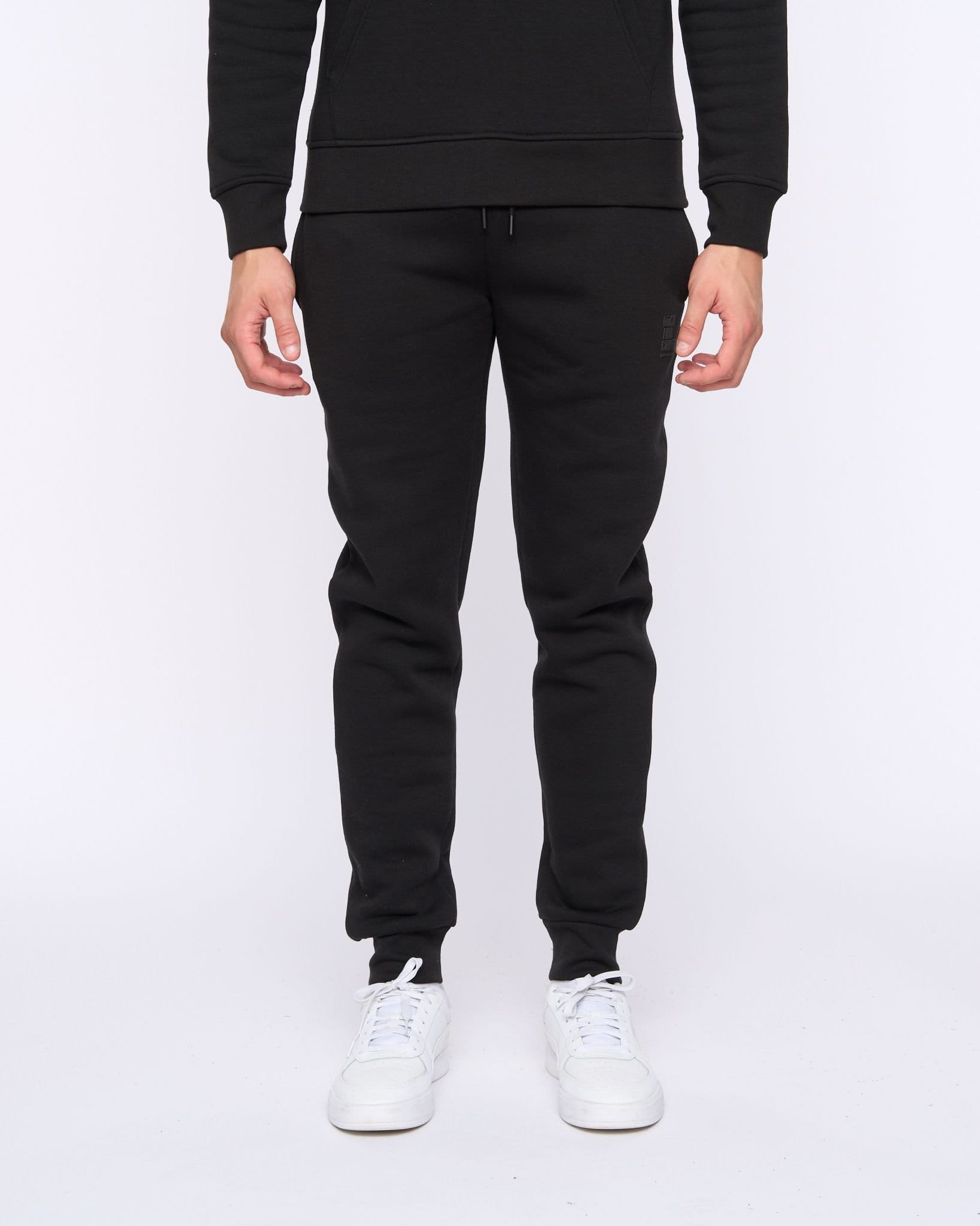 Duck&Cover Duck&Cover Merchell Men's Premium Cotton-Rich Hoodie & Cuffed Jogger Two-Piece Set in Black - 4