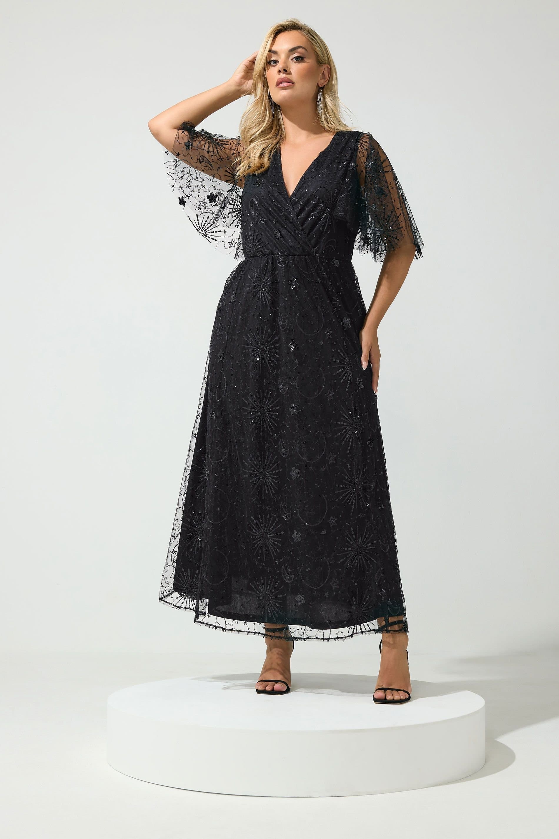Yours Yours Women's Sequin Maxi Dress in Black