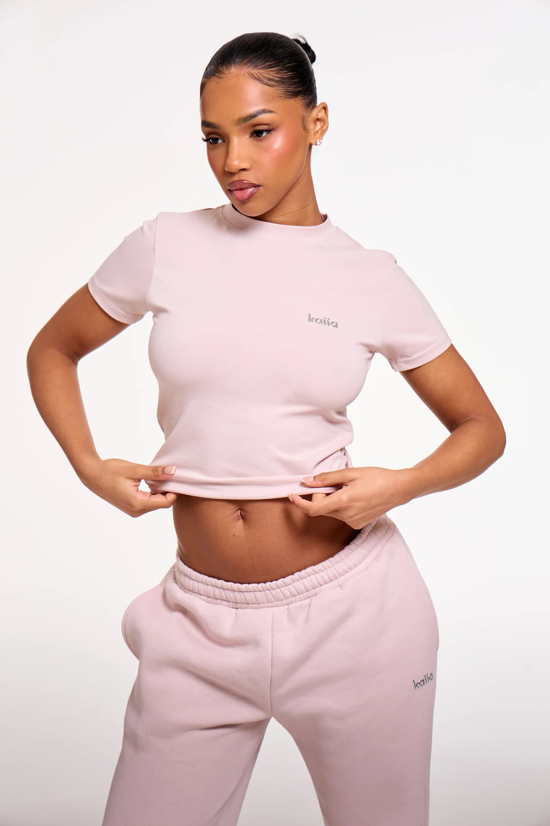 Kaiia Kaiia Pale Dusty Lilac Logo Baby Tee