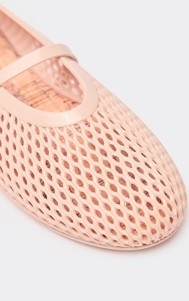 EGO Faith Buckle Strap Flat Ballet Pump In Nude Rubber, Women's Size UK 3 - 2