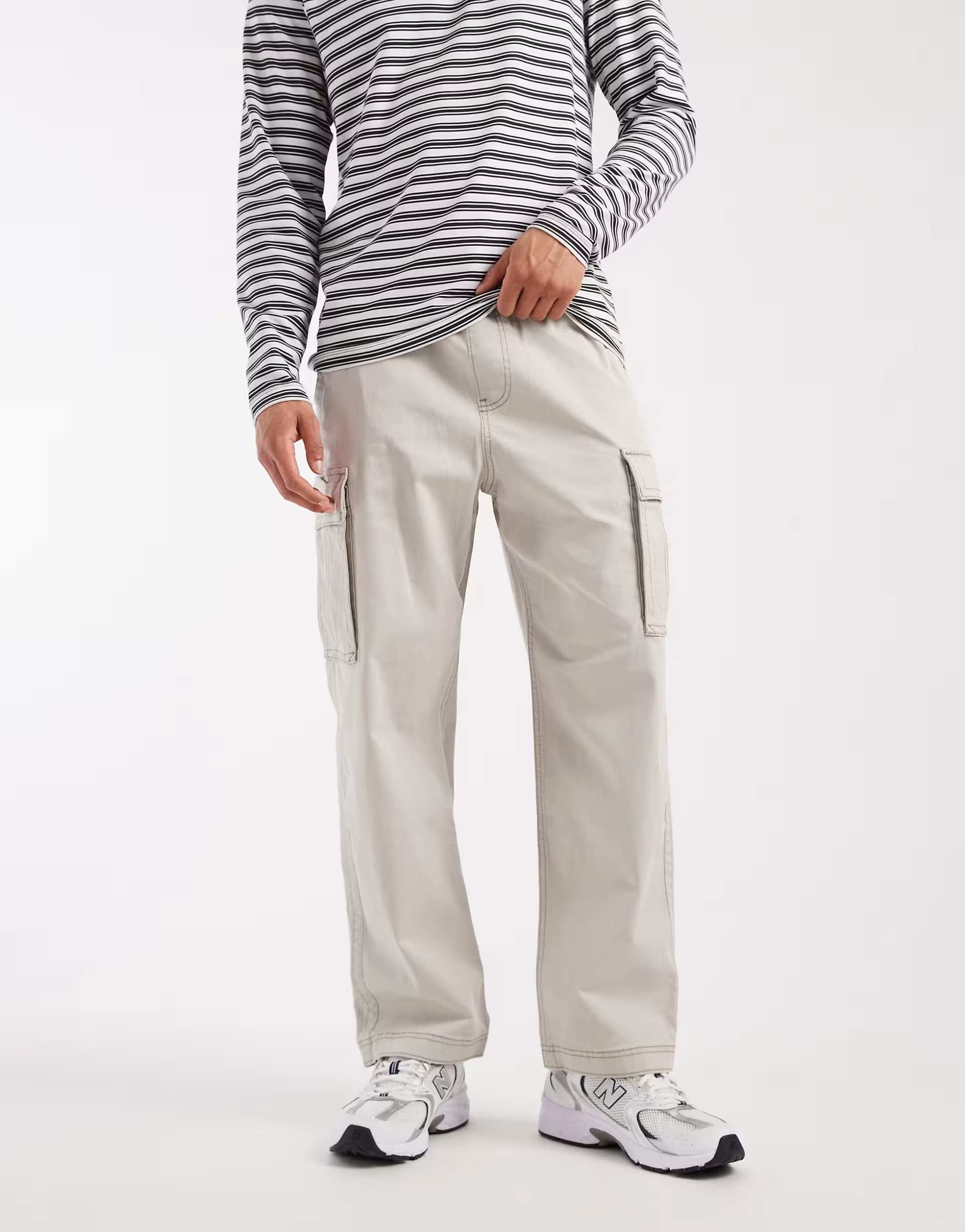 ASOS Hollister baggy y2k painter trousers in cream