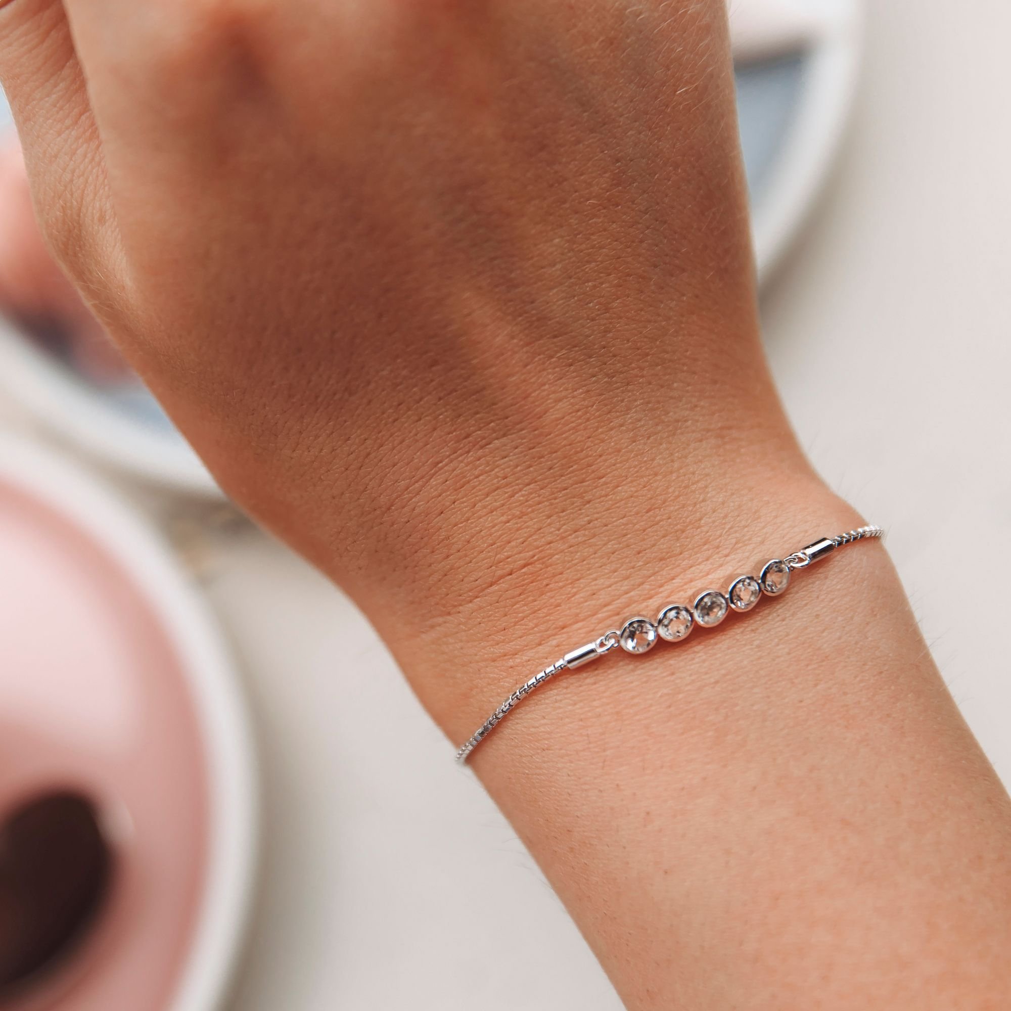 Hot Diamonds Hot Diamonds Women's Tender White Topaz Bracelet in Silver - 2