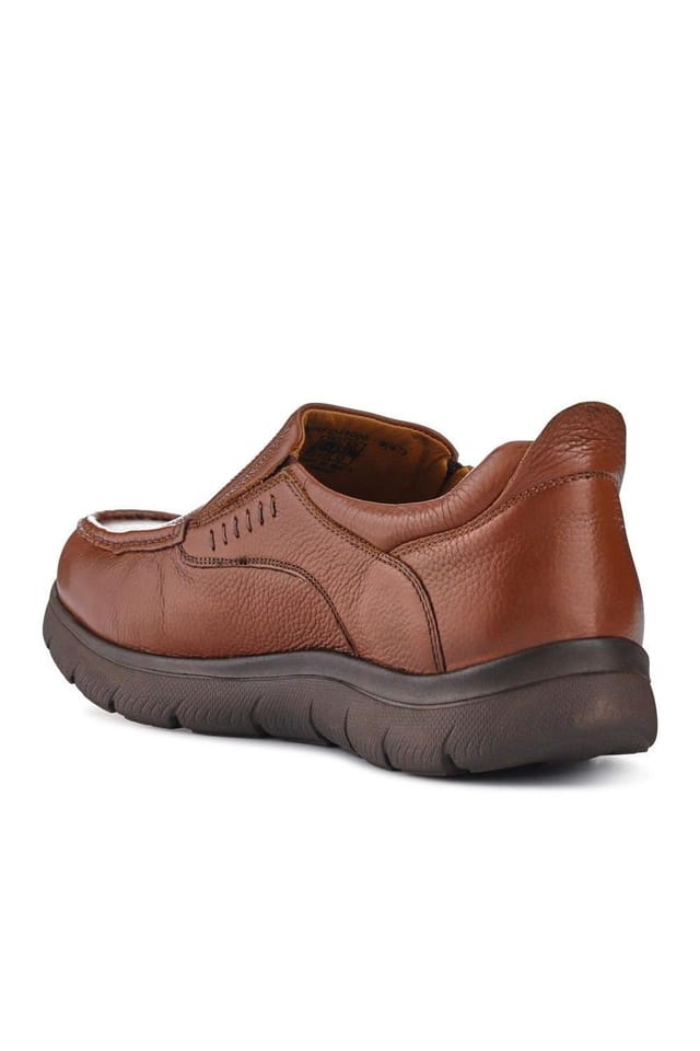 Pavers Pavers Men's Wide Fit Leather Slip-On Shoes in Tan - 3