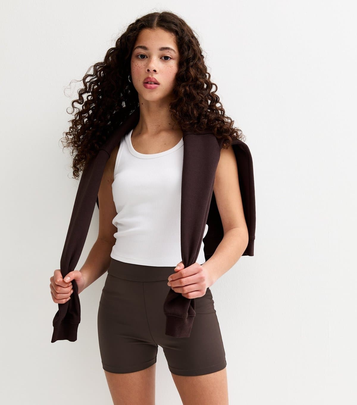 New Look Girls' Dark Brown Micro Cycling Shorts New Look