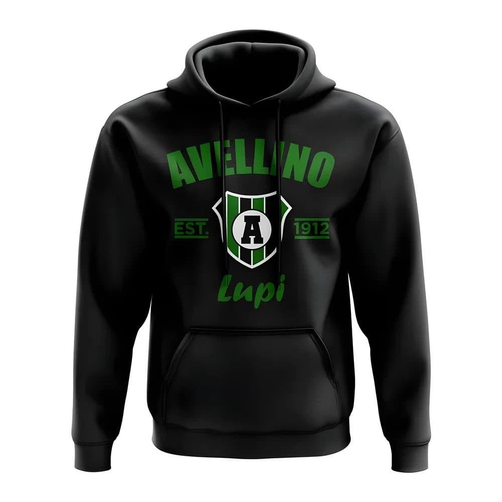 Avellino Avellino Men's Personalised Established Football Hoody in Black