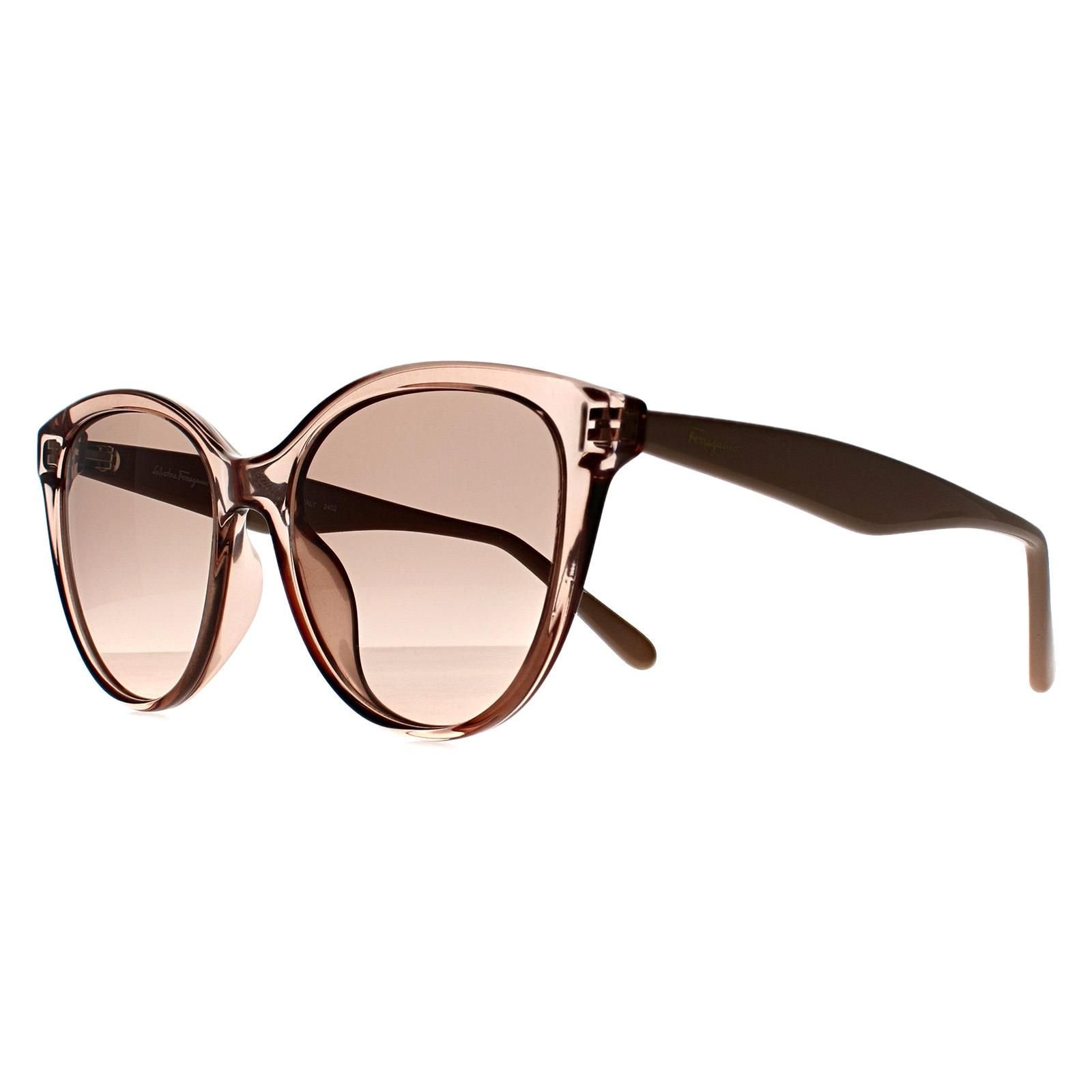 Salvatore Ferragamo Salvatore Ferragamo Women's Cat Eye Crystal Sand Rose Grey SF1073S in Beige - 2