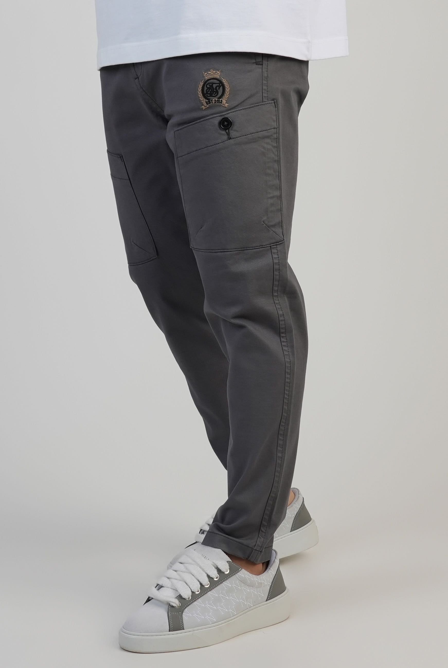 SikSilk Men's Smart Cargos in Grey