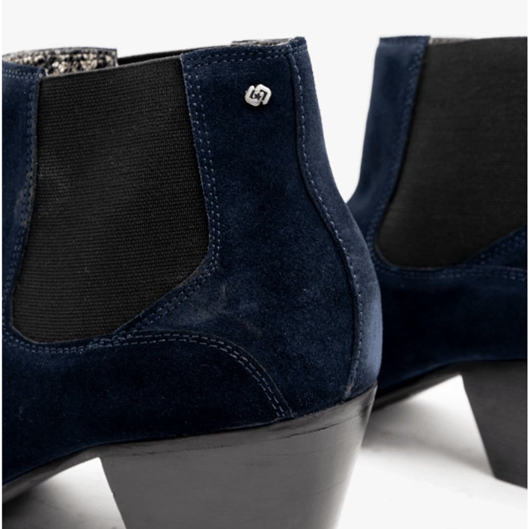 Club Cubano Club Cubano Men's Mccartney Suede Pull On Cuban Heel Ankle Boots in Navy - 4
