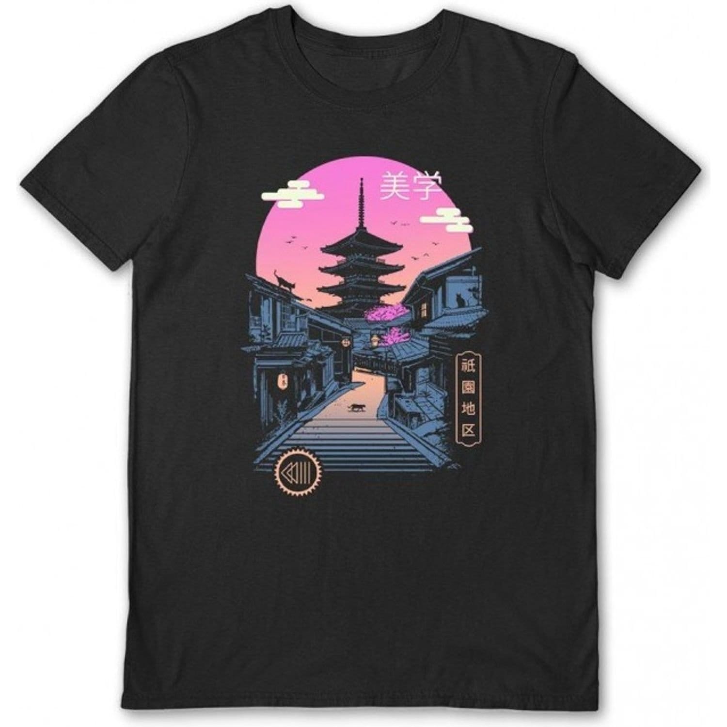 Vincent Trinidad Men's Pagoda Wave Aesthetics T-Shirt in Black