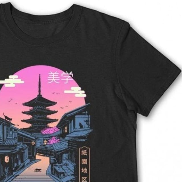 Vincent Trinidad Vincent Trinidad Men's Pagoda Wave Aesthetics T-Shirt in Black - 2