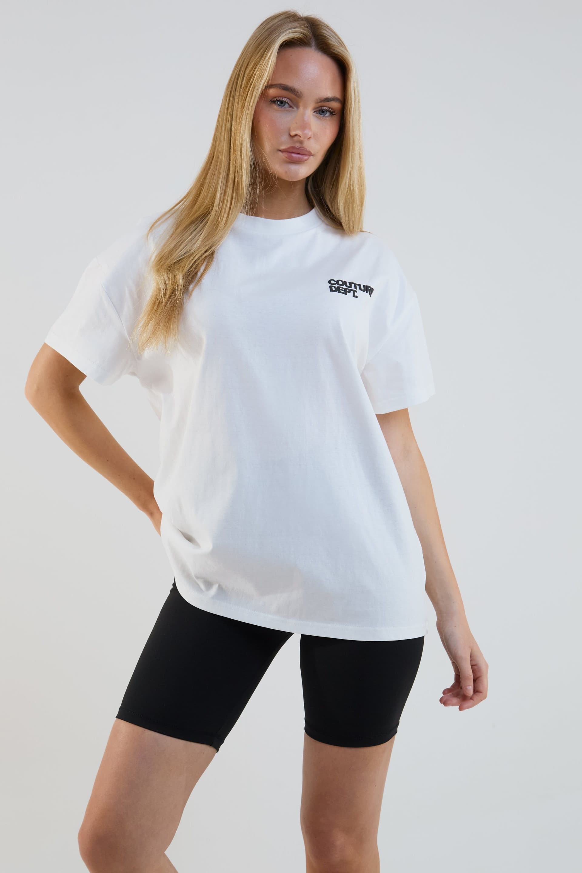 BCouture BCouture Women's Cycling Shorts & T-Shirt Set in White