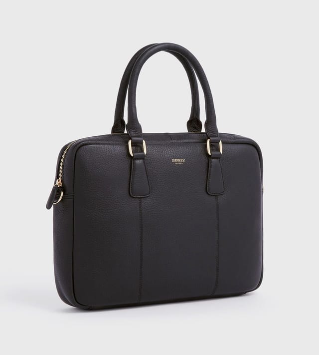 OSPREY LONDON OSPREY LONDON Women's The Adaline Leather Laptop Bag in Black - 2