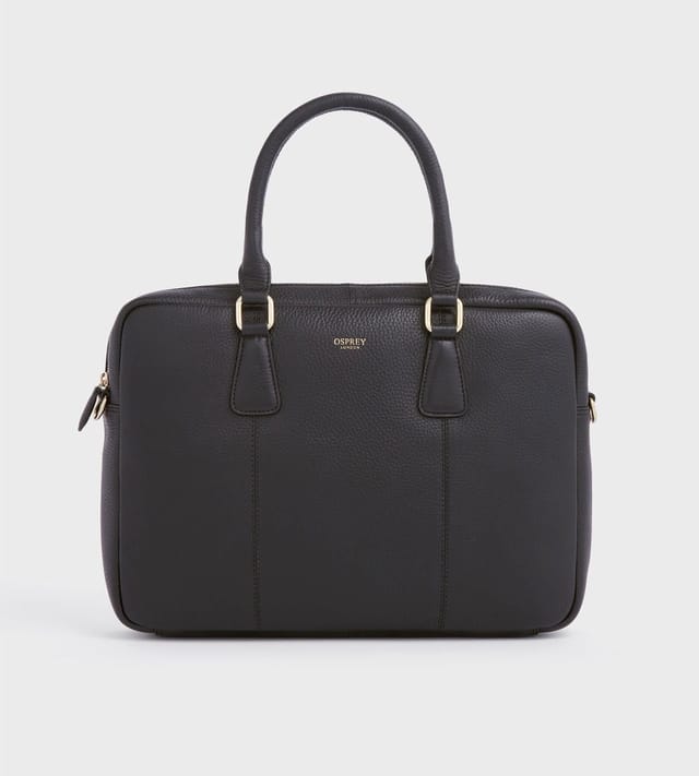 OSPREY LONDON OSPREY LONDON Women's The Adaline Leather Laptop Bag in Black - 3