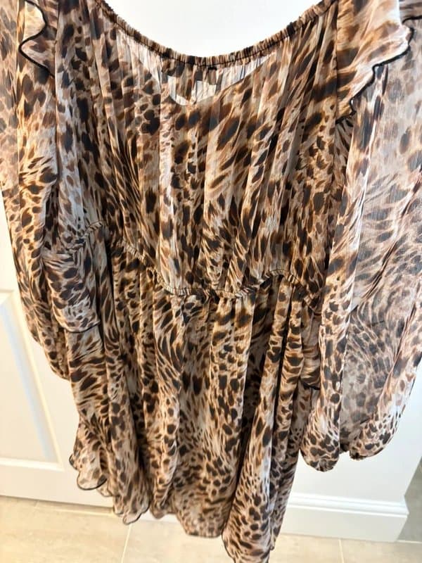 New Look New look leopard print chiffon ruffle dress size 14