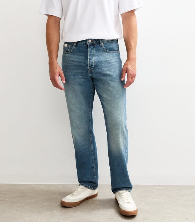 Only and Sons Men's Blue Straight Leg Denim Jeans Only and Sons New Look - 2