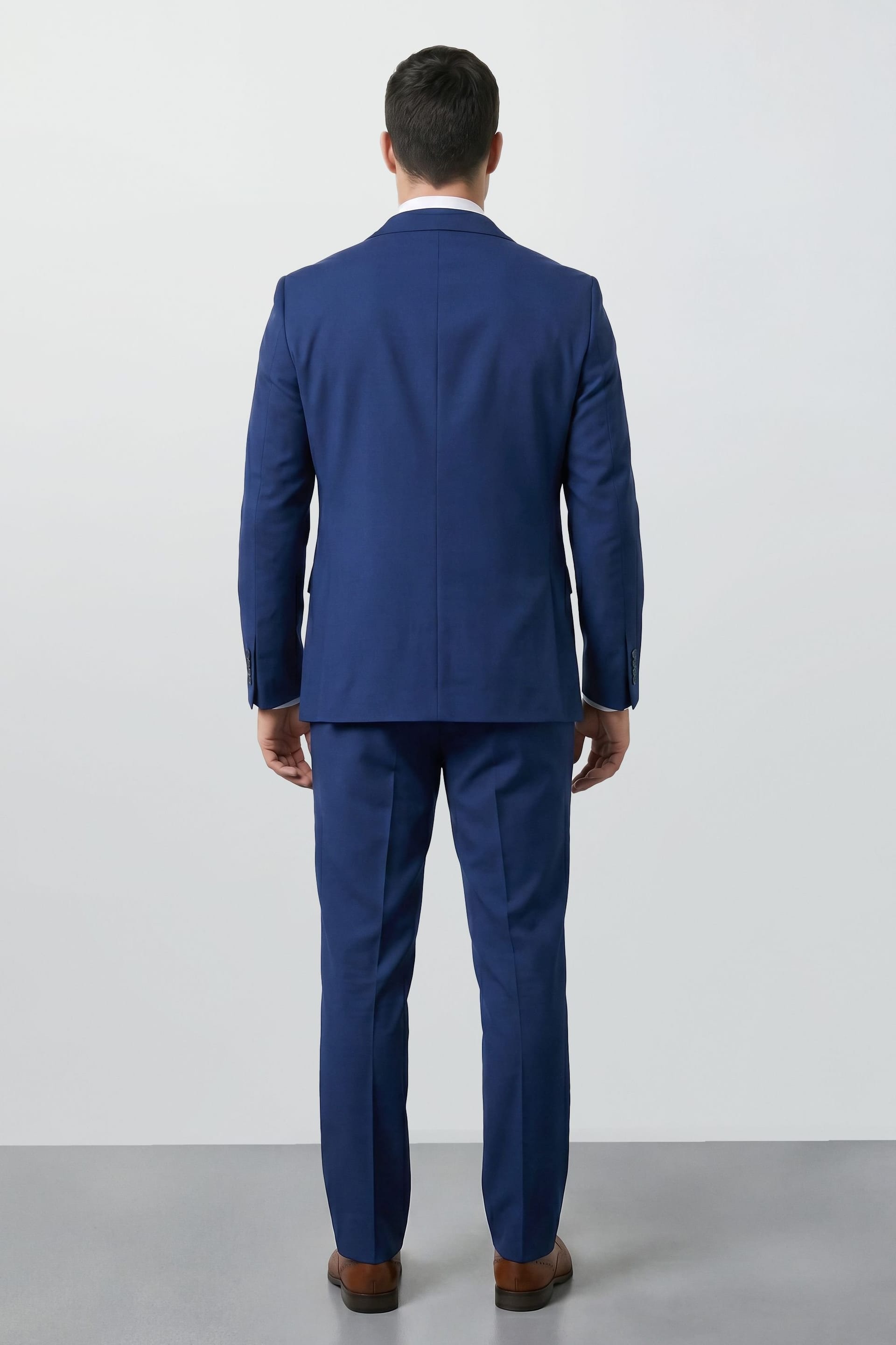 Burton Burton Men's Plus & Tall French Navy Essential Suit Jacket in Dark Blue - 4