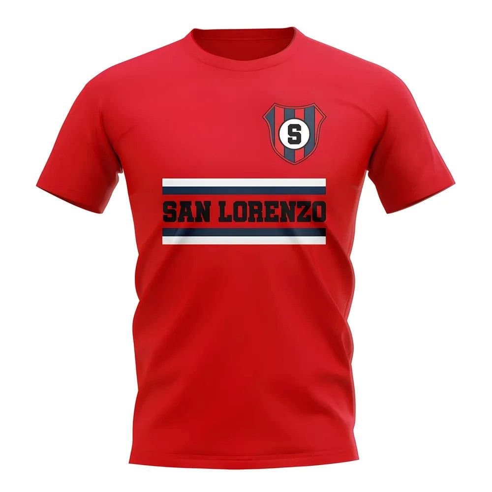 San Lorenzo San Lorenzo Men's Personalised Core Football Club T-Shirt in Red
