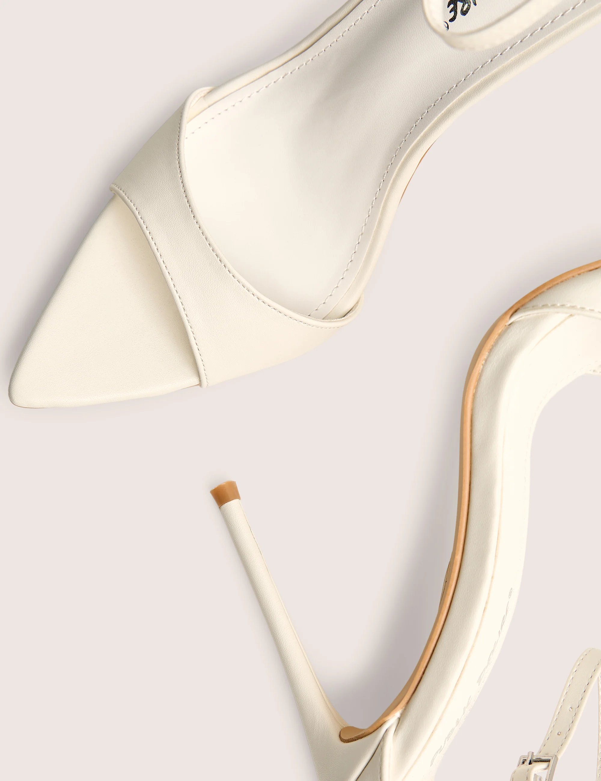 Public Desire Kelisa White Pu Pointed Toe Barely There Stiletto High Heels - 4