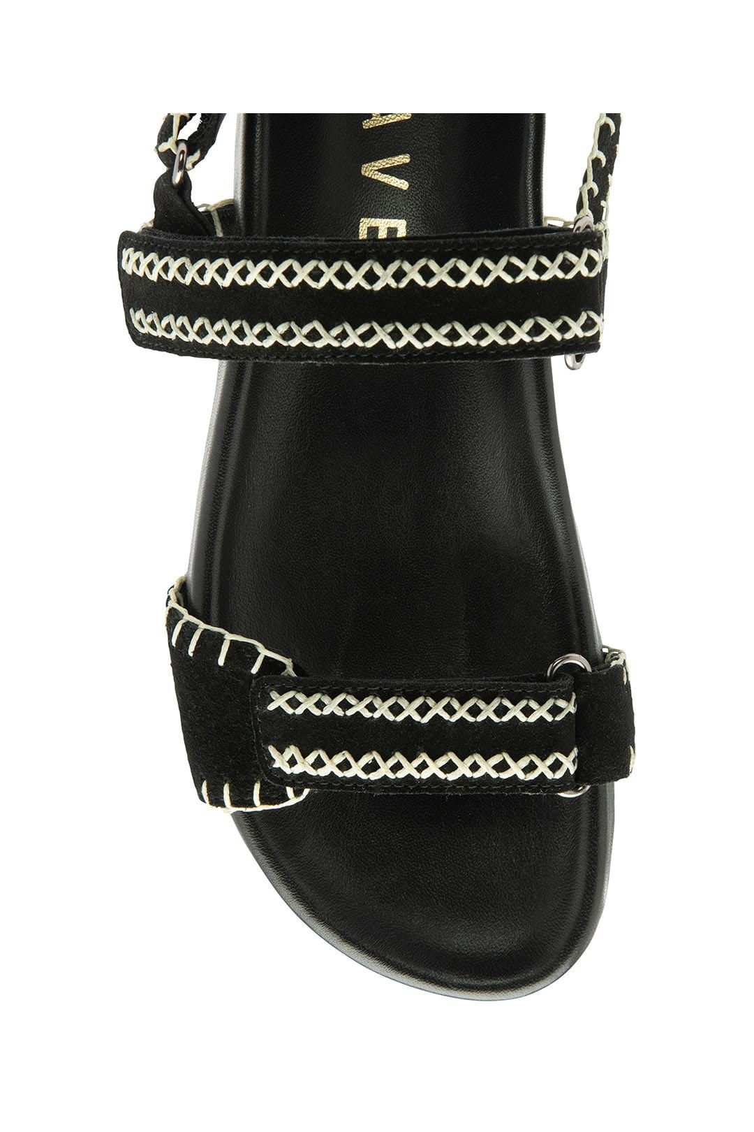 Ravel Ravel Women's Black Leather 'Alva' Open-Toe Sandals - 4