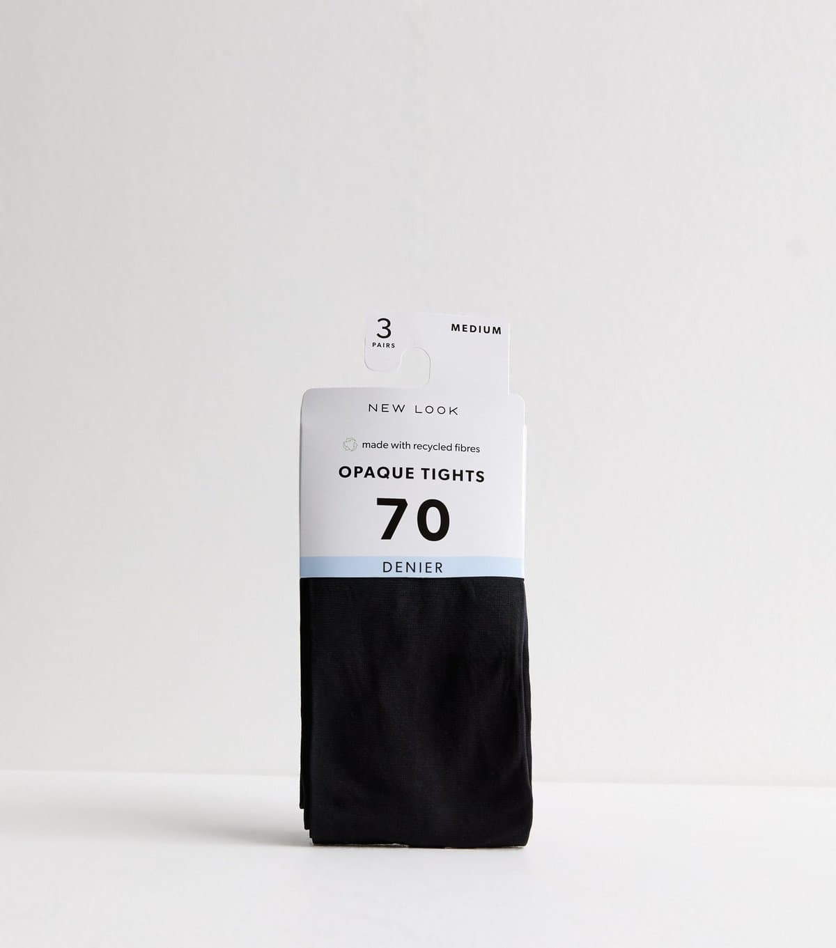 New Look 3 Pack of Black Opaque 70 Denier Tights New Look