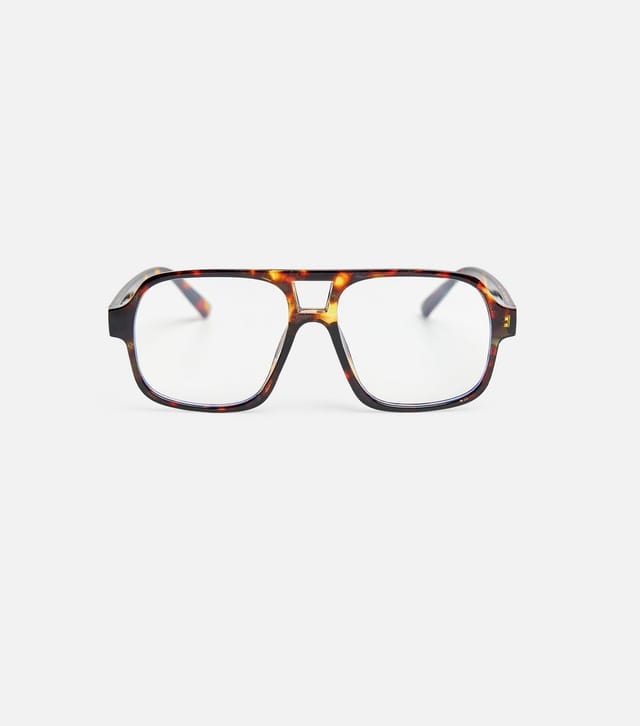 Public Desire Brown Oversized Clear Lens Aviator Sunglasses Public Desire New Look - 2