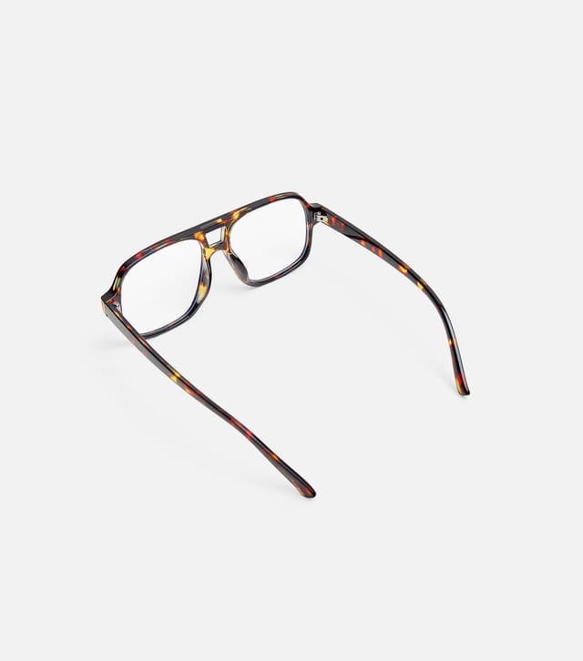 Public Desire Brown Oversized Clear Lens Aviator Sunglasses Public Desire New Look - 3