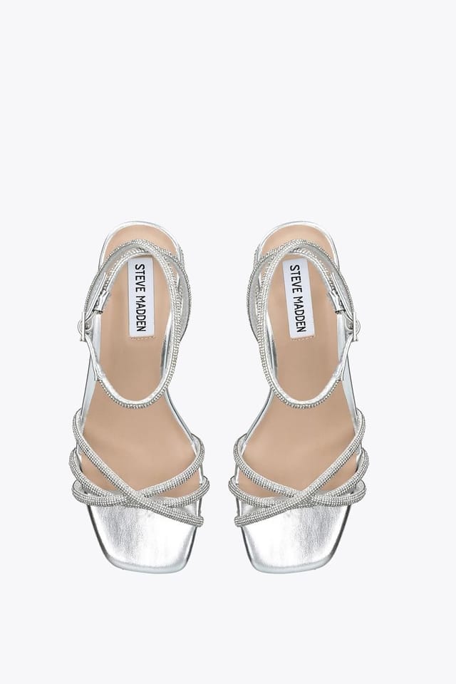 Steve Madden STEVE MADDEN Women's 'Cerena Silver' Fabric Sandals in Silver - 2