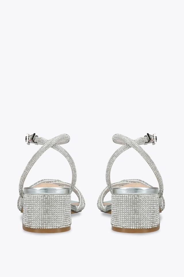 Steve Madden STEVE MADDEN Women's 'Cerena Silver' Fabric Sandals in Silver - 3