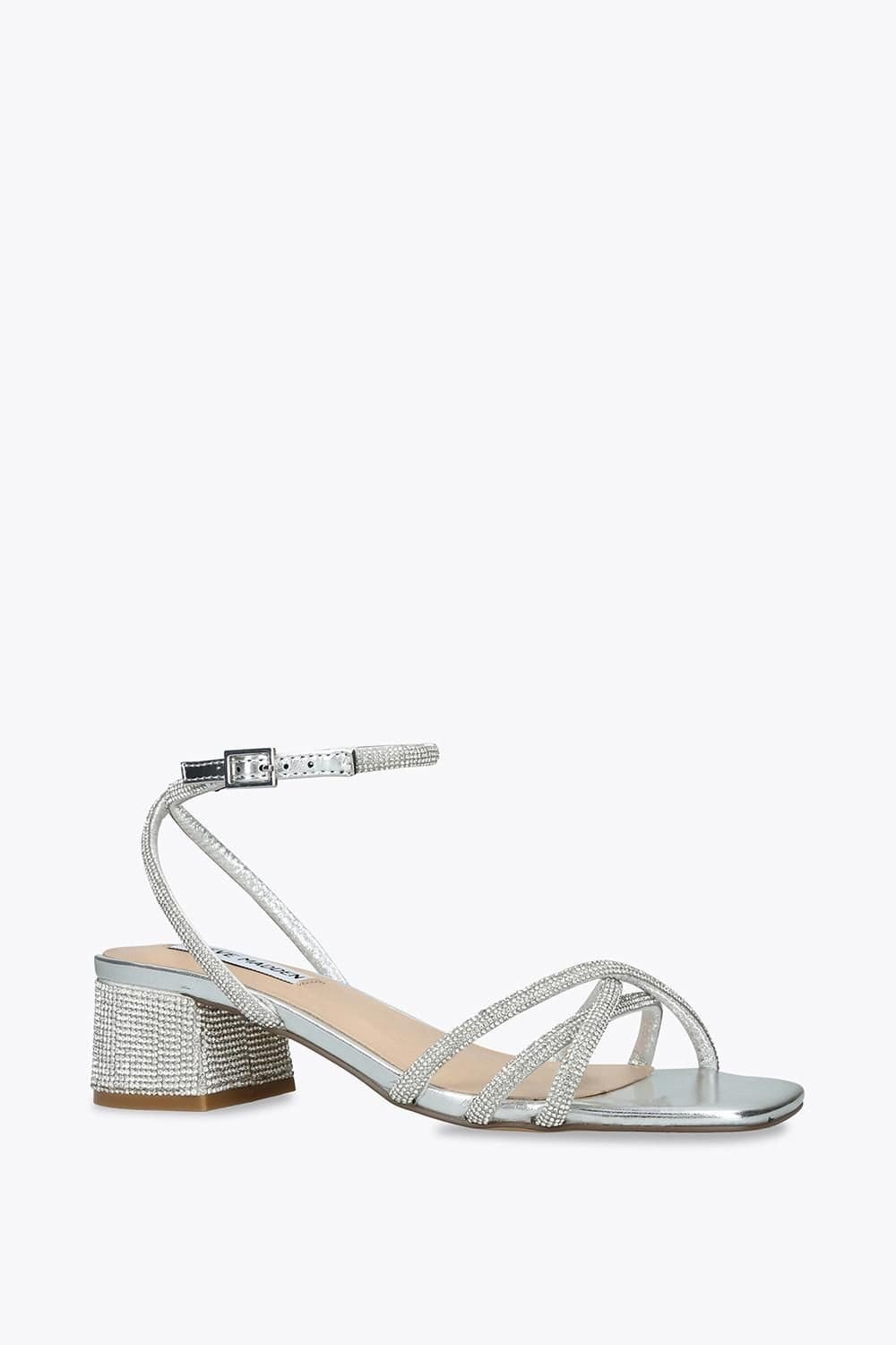 Steve Madden STEVE MADDEN Women's 'Cerena Silver' Fabric Sandals in Silver - 4
