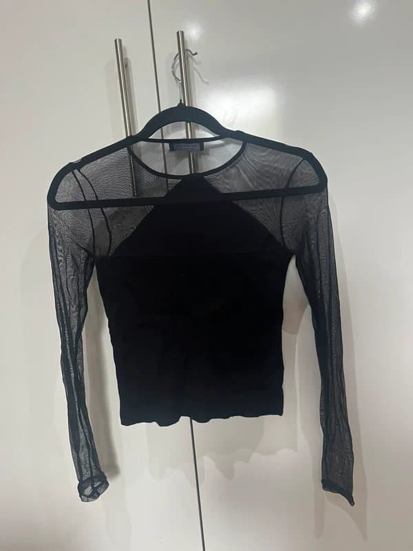 Bershka Knitted tulle top