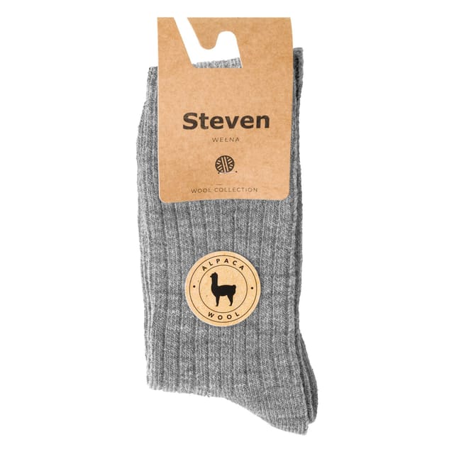 Steven Steven Men's 1 Pack Alpaca Wool Warm Boot Socks for Winter in Light Grey - 2