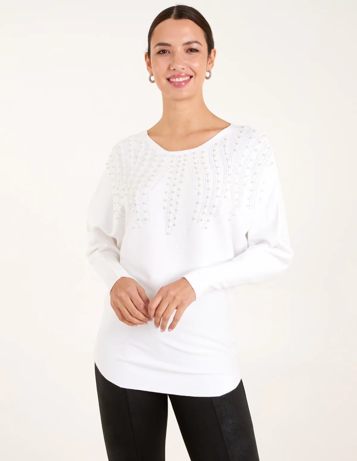 Blue Vanilla Embellished Pearl Knitted Jumper