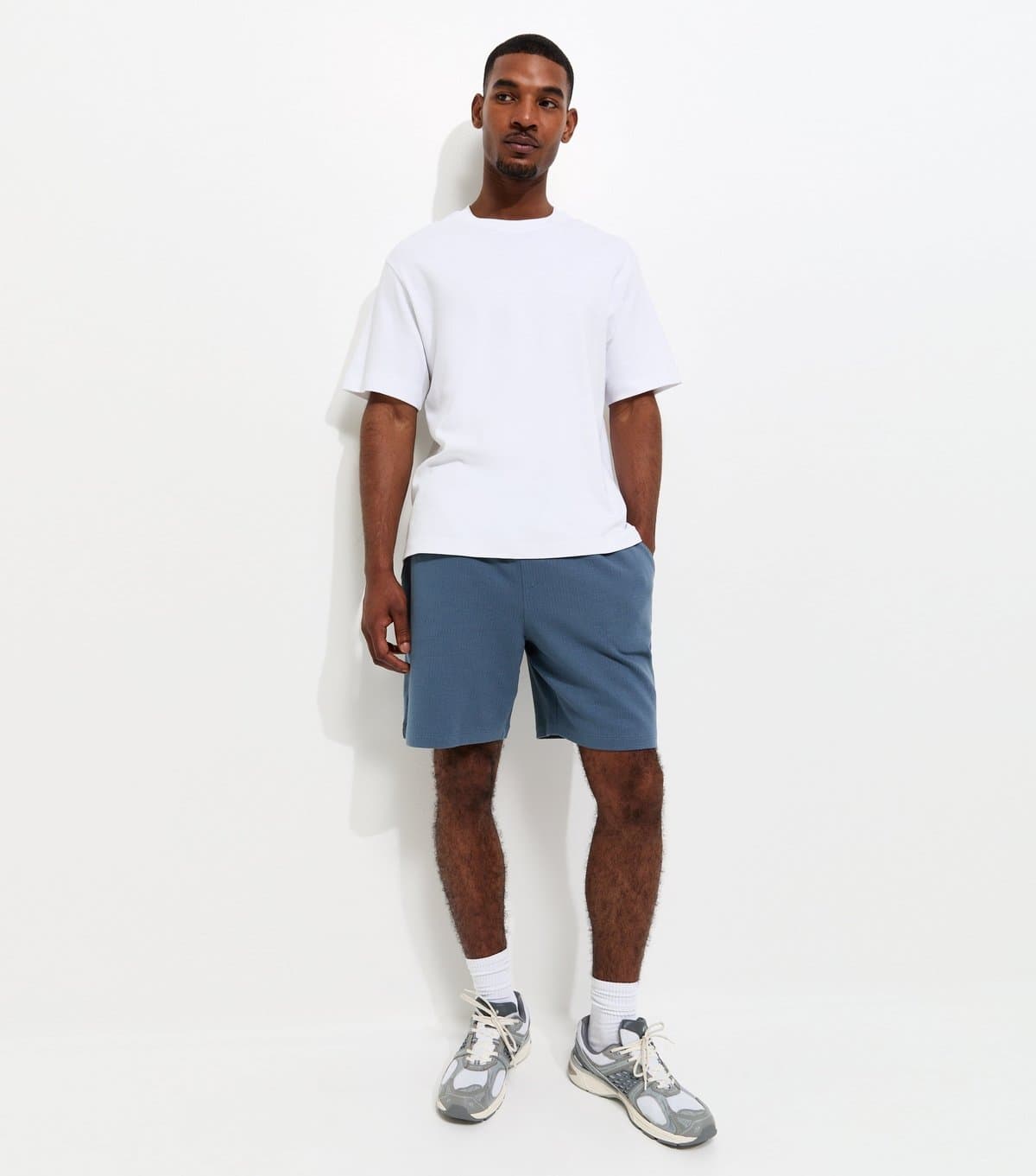 New Look New Look Dark Blue Textured Regular Shorts