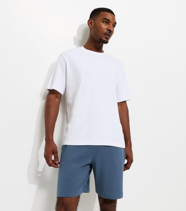 New Look Men's Dark Blue Regular Textured Pull On Shorts New Look - 2