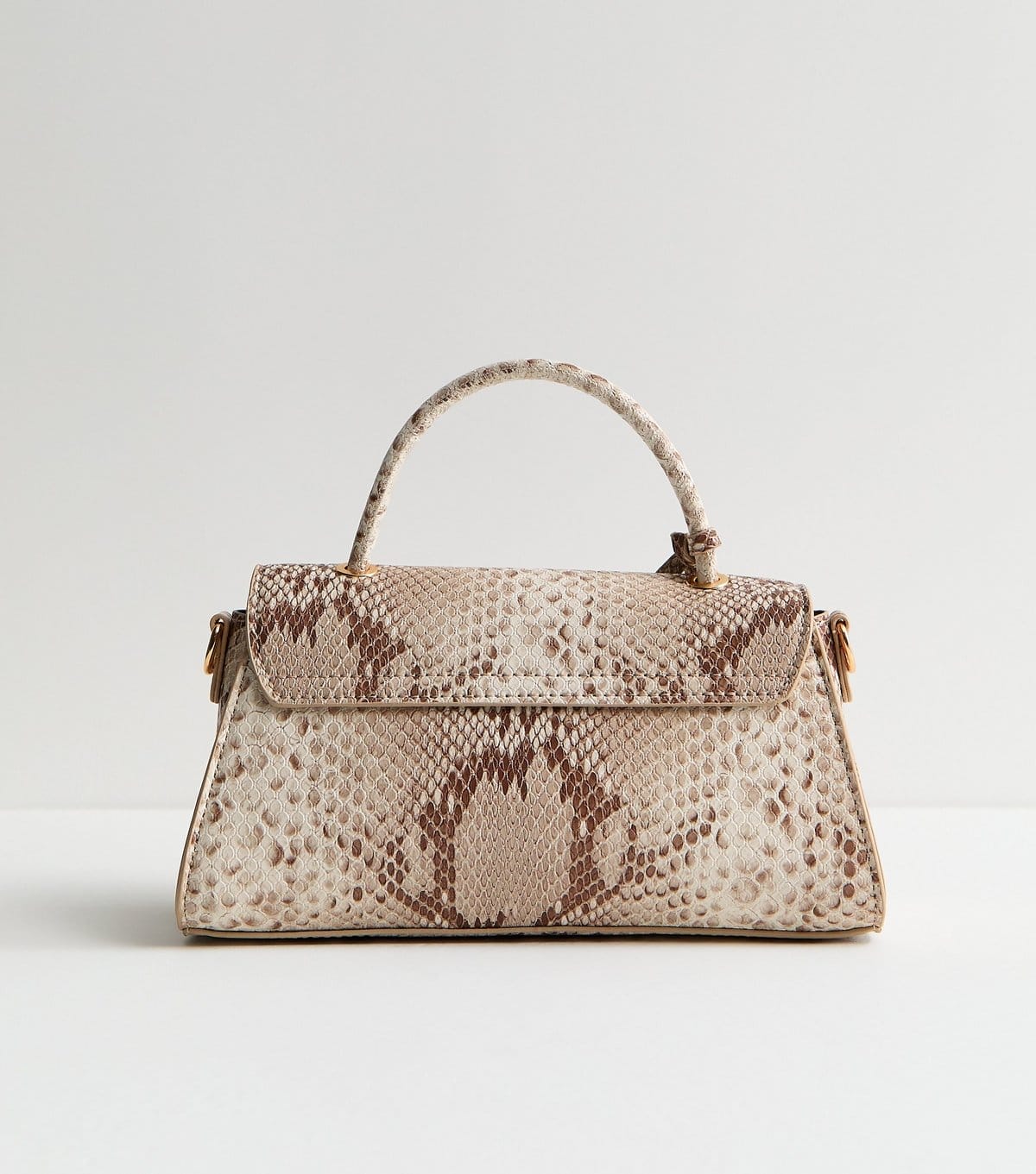 New Look Grey Snake Effect Faux Leather Top Handle Bag New Look - 4