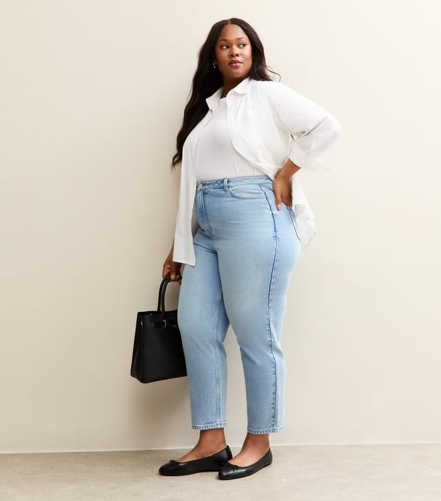 New Look Women's Plus Size Light Blue Mom Jeans Curves New Look - 3