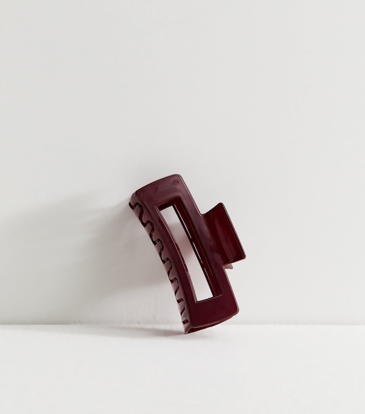 New Look Light Burgundy Shiny Rectangular Hair Clip New Look