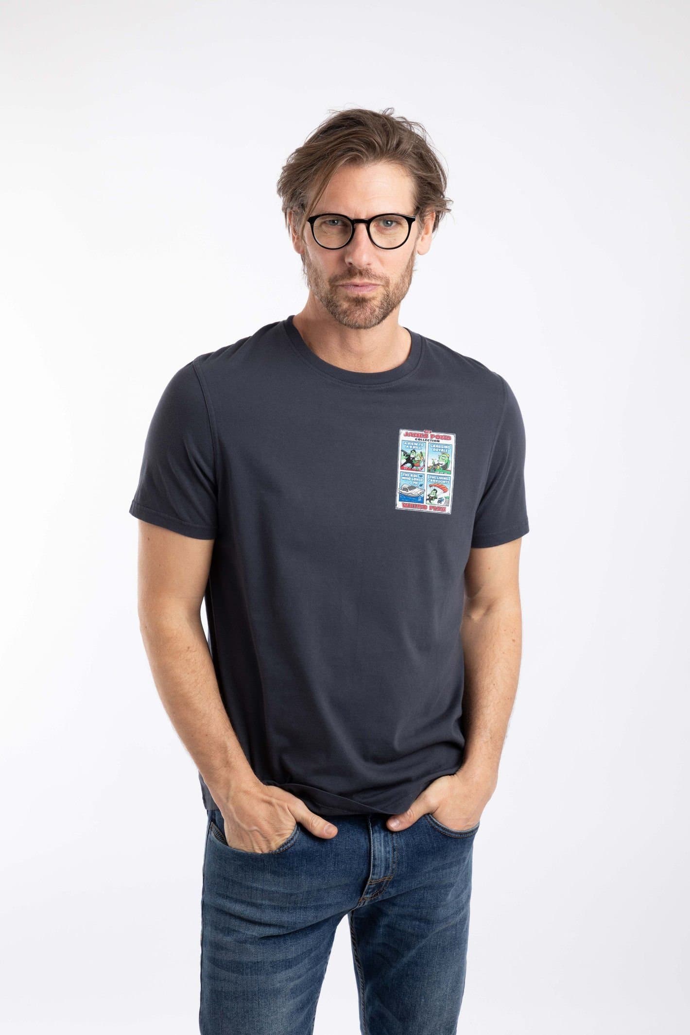 Weird Fish Weird Fish Men's James Pond Artist T-Shirt in Navy
