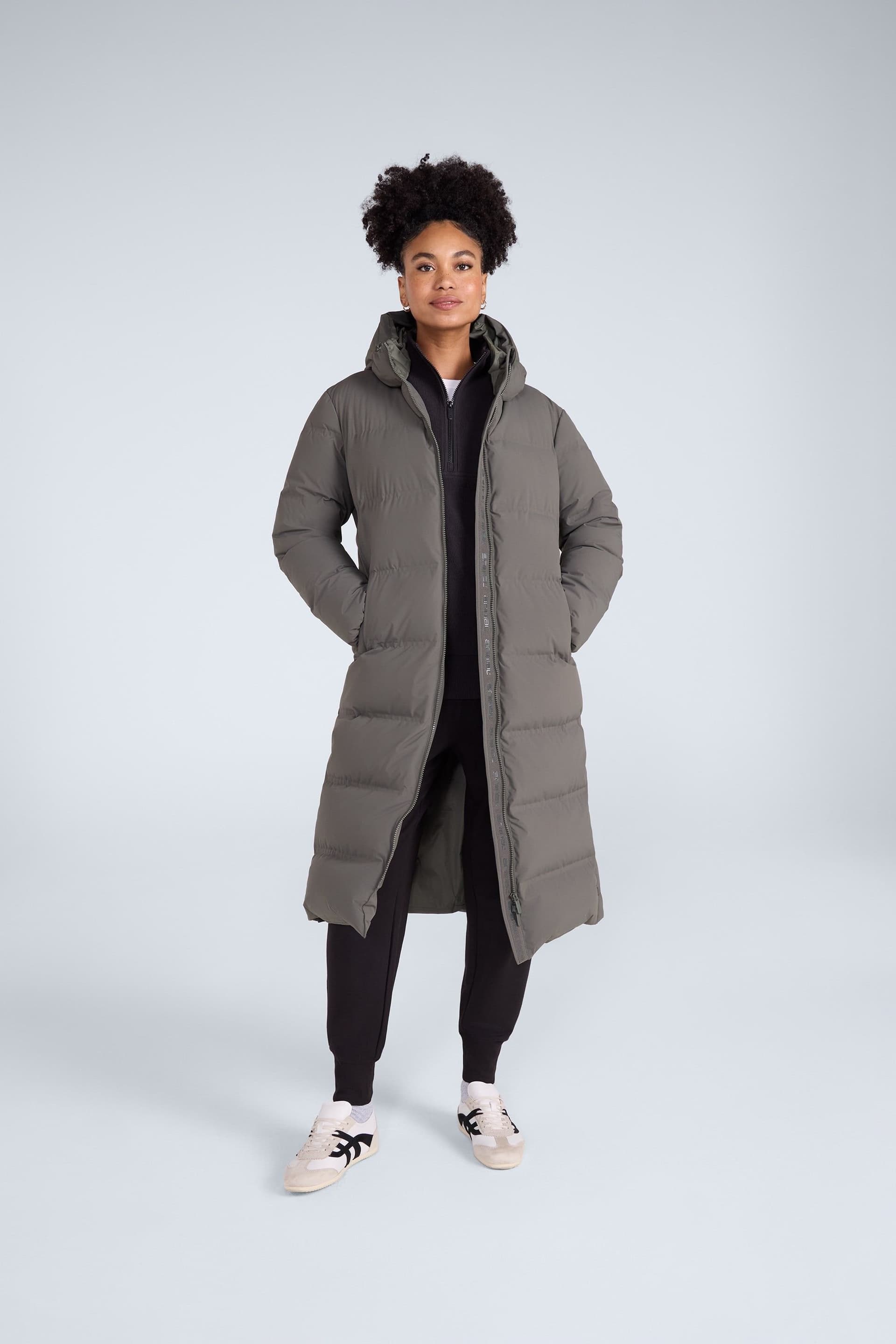 Animal Animal Women's 'Cosi Cloud' Water Resistant Breathable Hood Thermal Tested Down Coat in Khaki