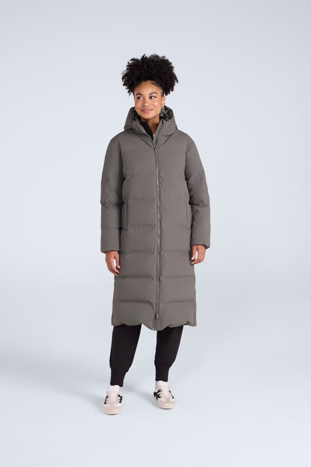 Animal Animal Women's 'Cosi Cloud' Water Resistant Breathable Hood Thermal Tested Down Coat in Khaki - 2