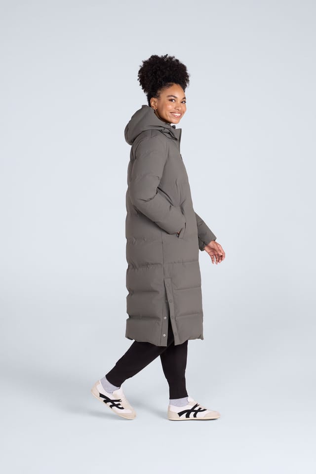Animal Animal Women's 'Cosi Cloud' Water Resistant Breathable Hood Thermal Tested Down Coat in Khaki - 3