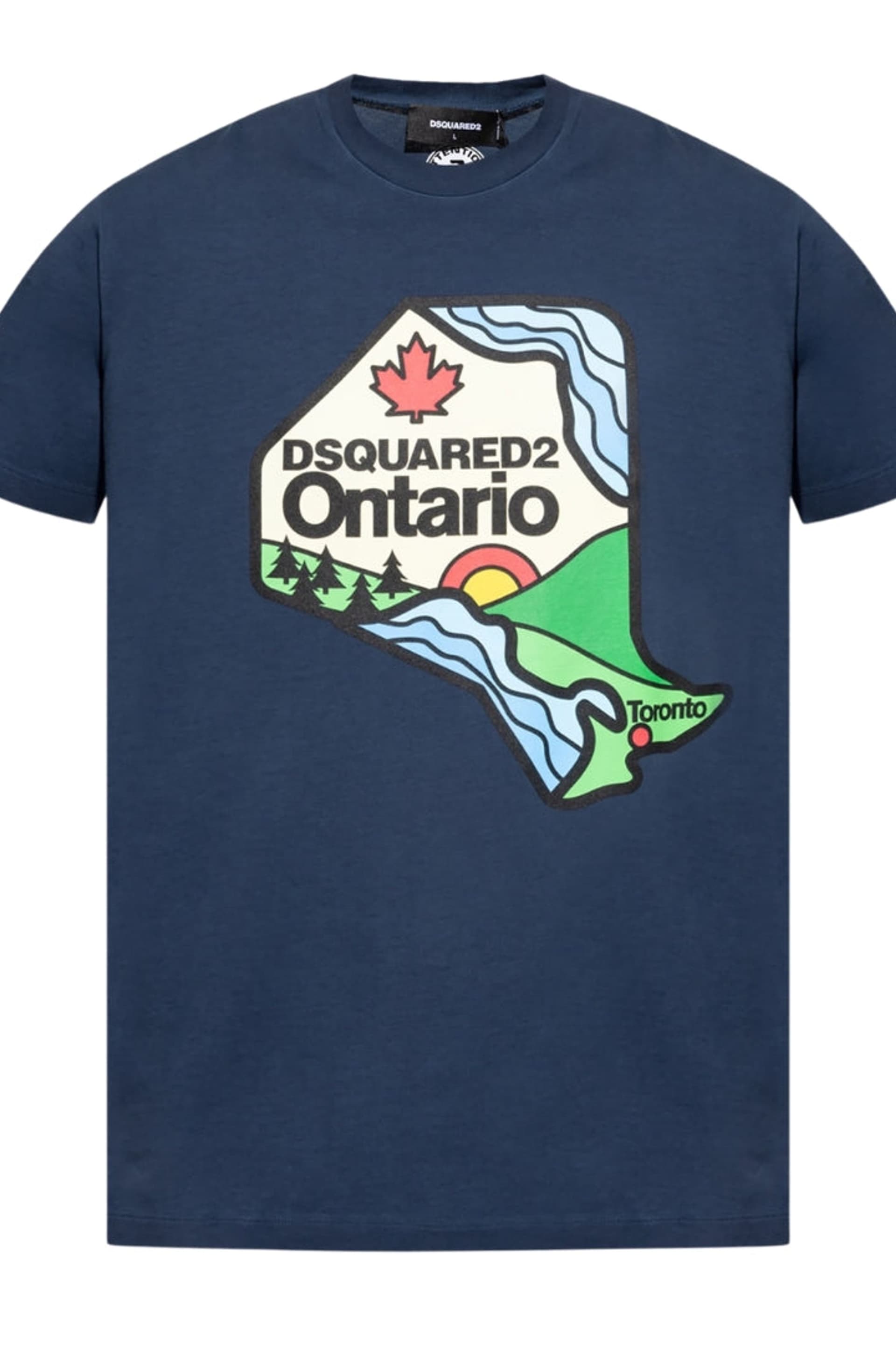 Dsquared2 Dsquared2 Men's Ontario Short Sleeve Round T-shirt in Navy