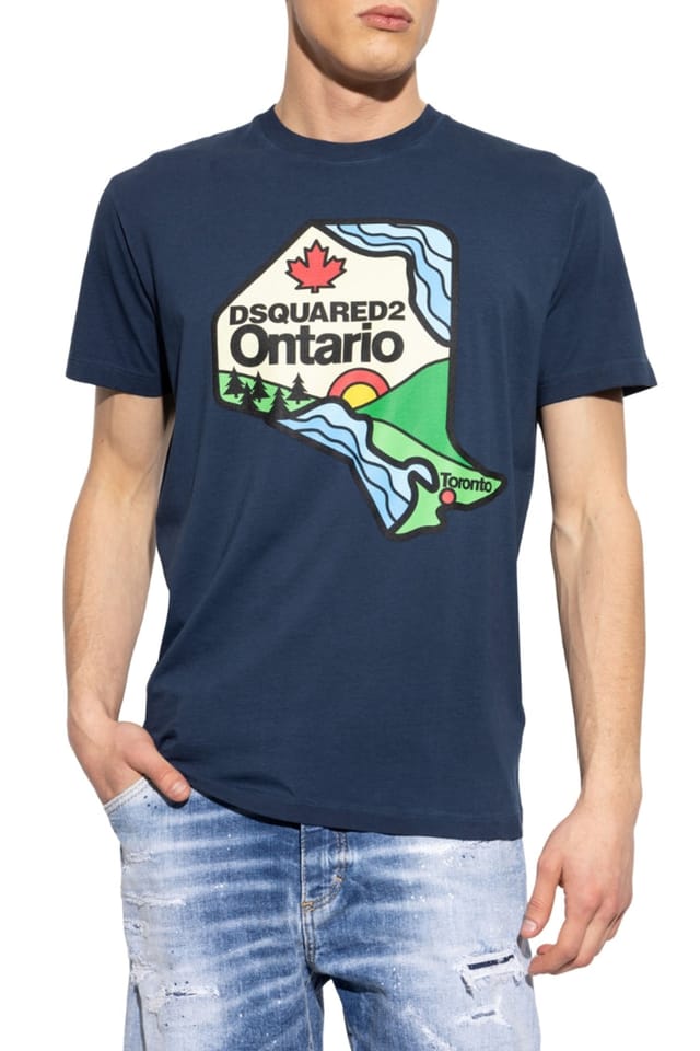 Dsquared2 Dsquared2 Men's Ontario Short Sleeve Round T-shirt in Navy - 3