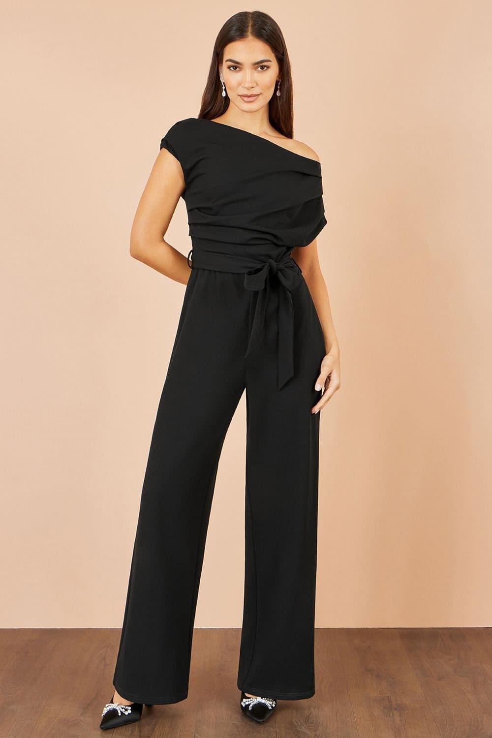Yumi Yumi Women's Ruched Stretch Jumpsuit in Black
