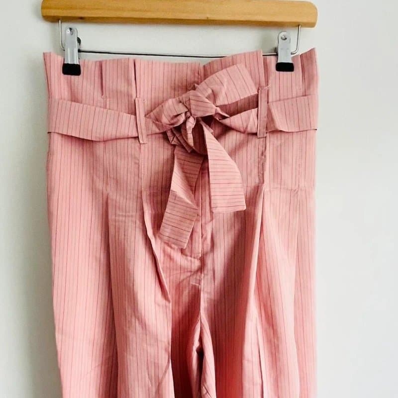 ASOS Design Asos pink striped high waisted straight trousers Size 8