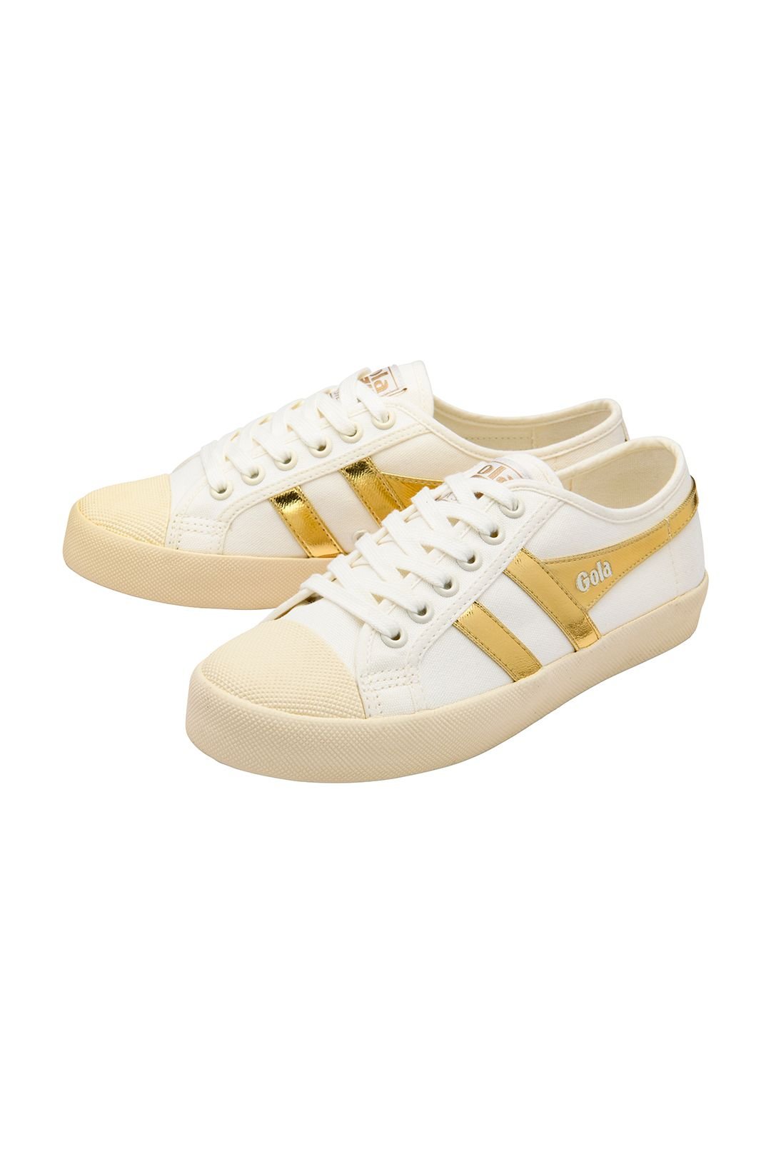 Gola Classics Gola Classics Women's 'Coaster' Canvas Lace-Up Trainers in White - 3