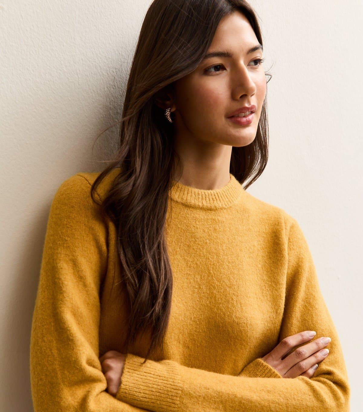 New Look Women's Dark Yellow Crew Neck Jumper New Look