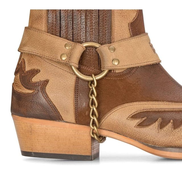 Etor Etor Men's Western Cowboy Real Leather Pointed Boots in Brown - 3