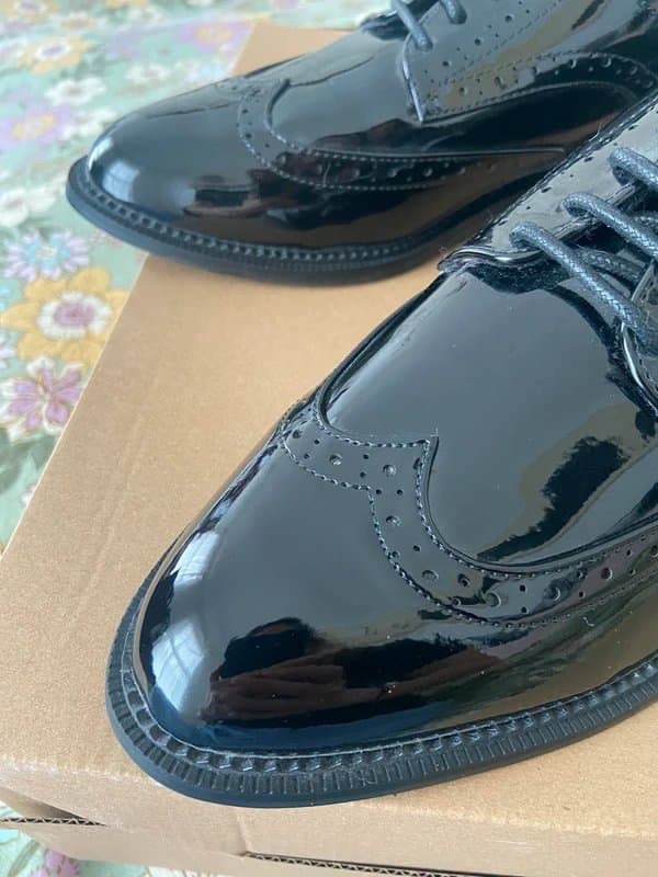 ASOS Black patent lace-up brogues