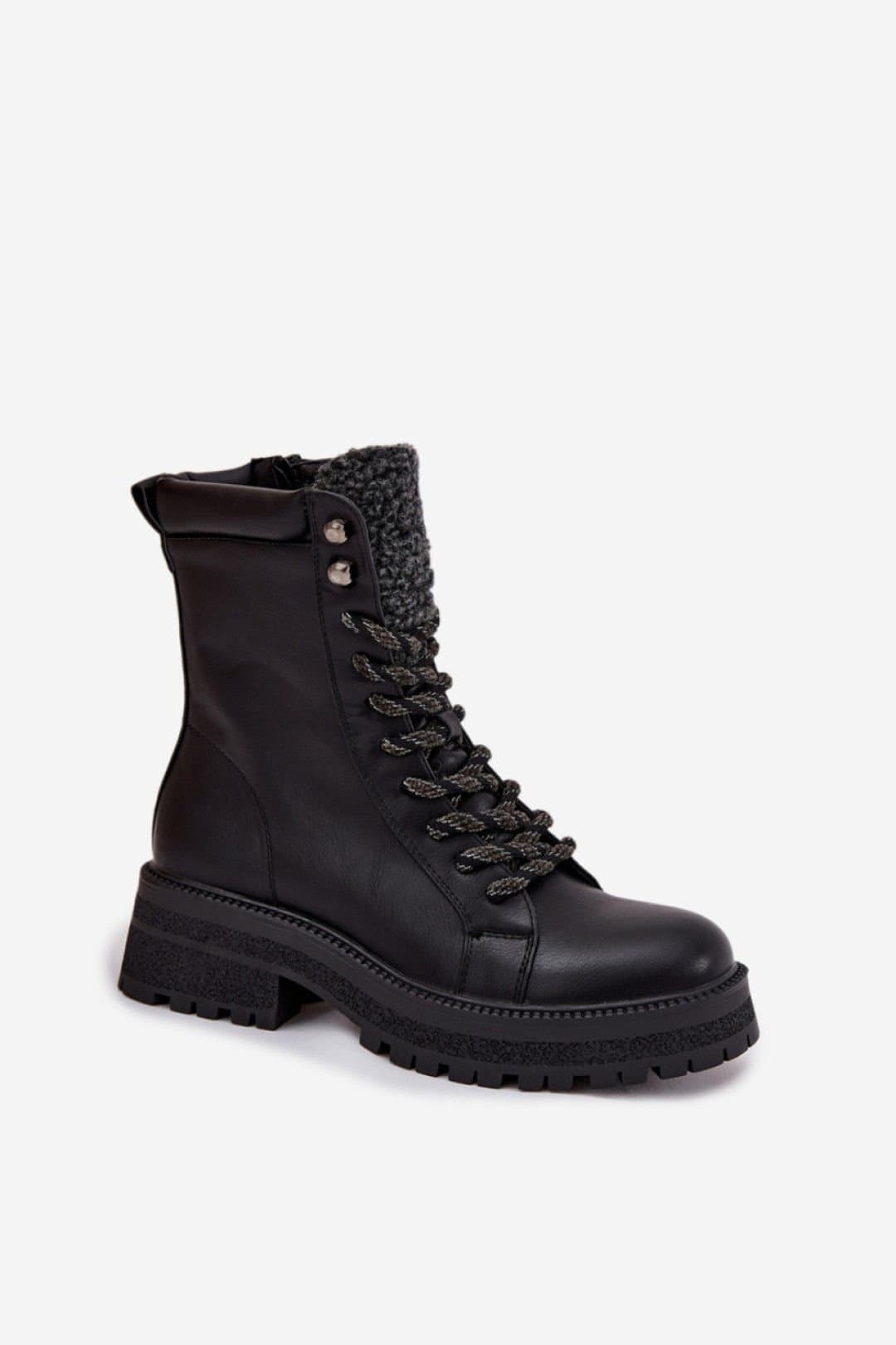 Love Lace Love Lace Women's Trapper Zip Lace Ankle Boots in for Autumn Winter in Black